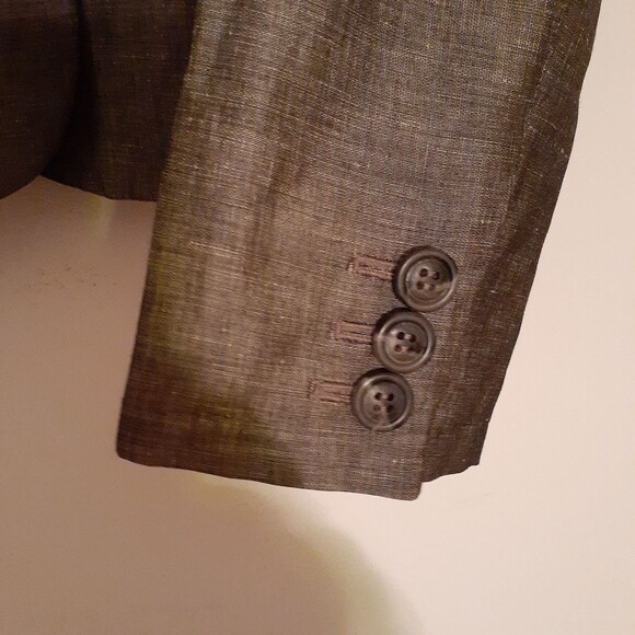 Ann Taylor Loft linen classic gray Blazer jacket 2 xs quiet luxury dark academia - Picture 3 of 9